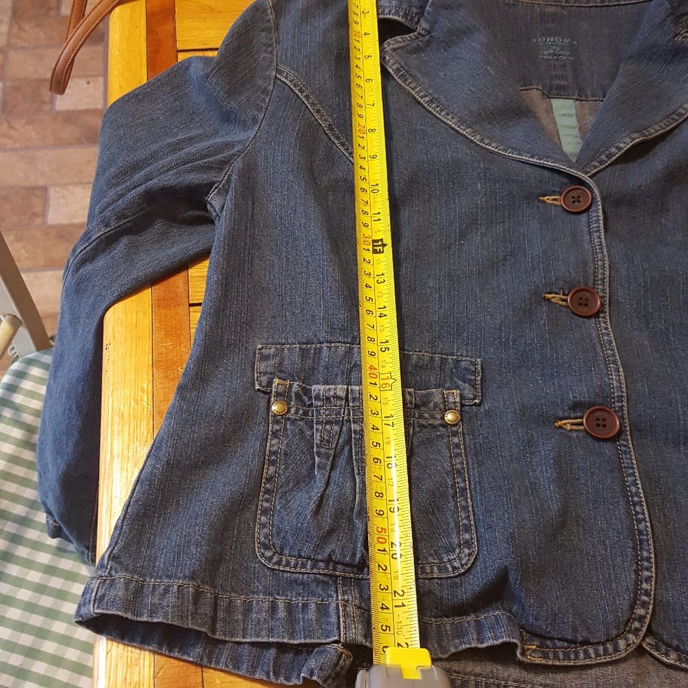 Women's Sonoma Cotton Denim Jean Jacket Blazer XL - Picture 11 of 13